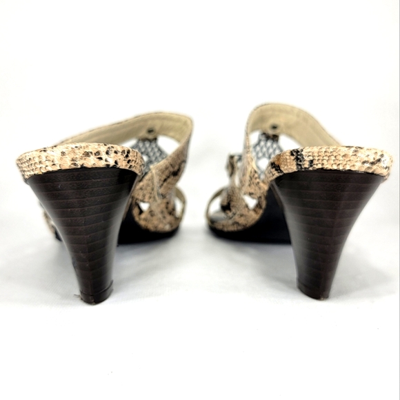 Nicole Olympia Snake Print, Strappy, Open Toe Heeled Sandal. Women's 7M - Picture 8 of 14